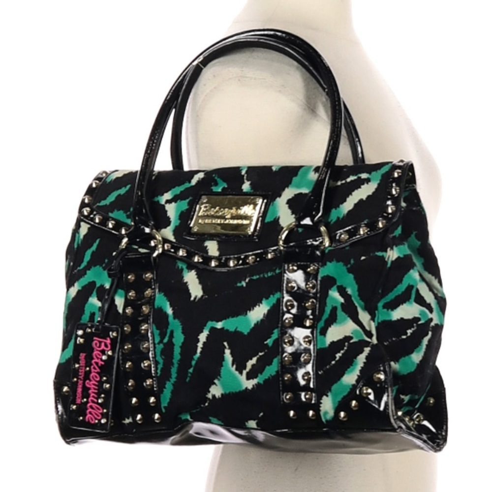 Betsey Johnson canvas and pleather tote. Very good condition - Picture 2 of 9